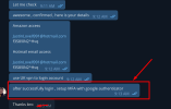 telling him change the password and using google authentication.png