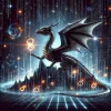 DALL·E 2024-12-12 13.52.30 - A mystical dragon with shimmering scales that resemble a digital...webp