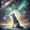 DALL·E 2024-12-30 17.29.17 - A mystical depiction of a wolf in a serene, cosmic environment. ...webp