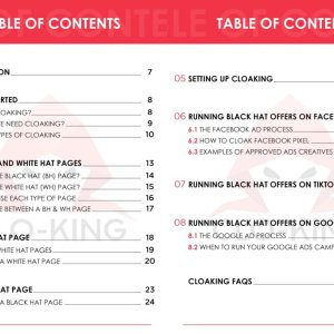 cloaking e-book table of contents