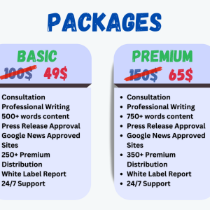 package and PR pricing image Press release service by Afyie