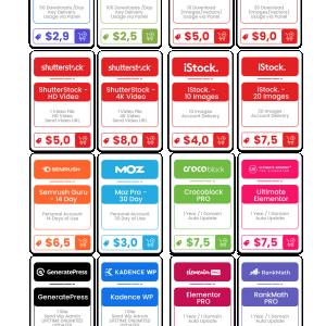 SEMRUSH GURU ✅ ENVATO Elements ✅ FREEPIK ✅ Wordpress ⭕ SHUTTERSTOCK ✅ Lisanspace✅ Discount for BHW Members✅