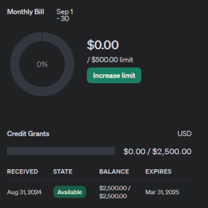 OpenAI 2500 Credit