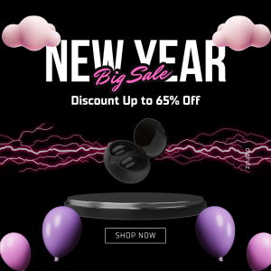 Pink and Black Neon 3D Illustrative Modern New Year Sale Headphone Instagram Post.png
