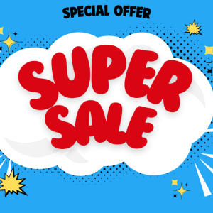 Blue White Cloud Comic Super Sale Poster Document.png