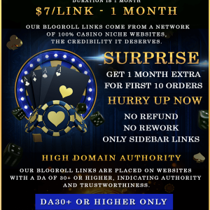 ♛ 777 Casino Sidebar Links ♛ - $7/MONTH - DA 30+ | DISCOUNTS AVAILABLE ✨