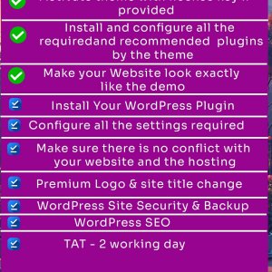 WordPress Installation  Theme Setup Plugin Installation & Content update  Logo Design  Premam image update .jpg