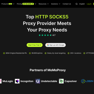 homepage of momoproxy residential proxy