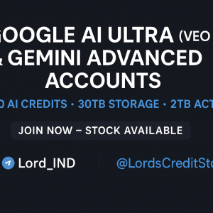 Google AI Ultra (VEO 3) – 12,500 AI Credits + 30TB Storage – $40 | Gemini Advanced 15M – $30  Access Google’s most powerful AI tools — activated, no E