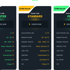 Footer Backlinks pricing