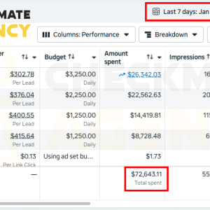 Each ads campaign has a different price of results.