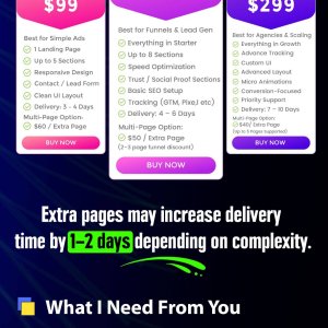 Conversion-Focused Landing Pages and Funnels for Google, Facebook & TikTok Ads, WordPress • Shopify • Webflow • Framer  •  Custom