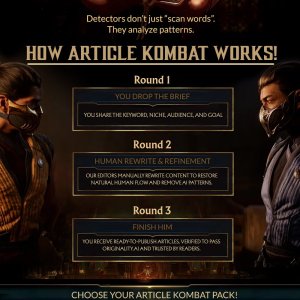 ⚔ Article Kombat - AI Content Getting Flagged? Fix It From $1.5 | Manual Humanization | Fast TAT