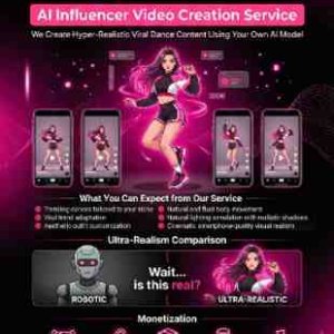 ⭐️AI Influencer Video Creation Service: Hyper-Realistic Dance, Lipsync & Aesthetic Short-Form Content Using Your Own AI Model⭐️Customized Accessories⭐