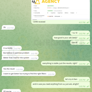 Meta ad account: Service quality feedback from clients.