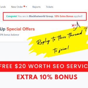 BHW Exclusive — $20 Free SEO Services + 10% Extra Bonus