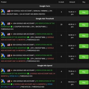 Google and Google Ads accounts available