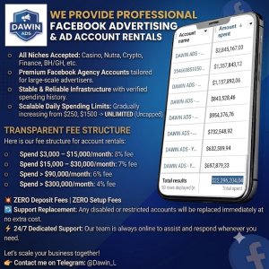 ✅ FACEBOOK ADS RENTAL SERVICE ✅ TRUSTED & HIGH QUALITY ⏩ ACCEPTS ALL PRODUCTS ⏩ UNCAPPED STRONG ACCOUNTS ⏩ FEE FROM 4%