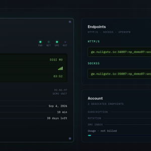 Nullgate Dashboard — 4G Mobile Proxy Control Panel