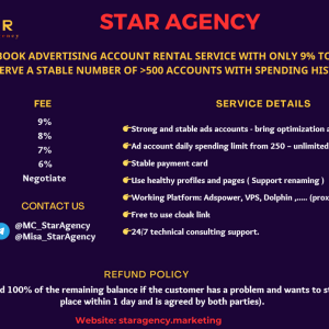 Facebook Account For Rent - STAR AGENCY