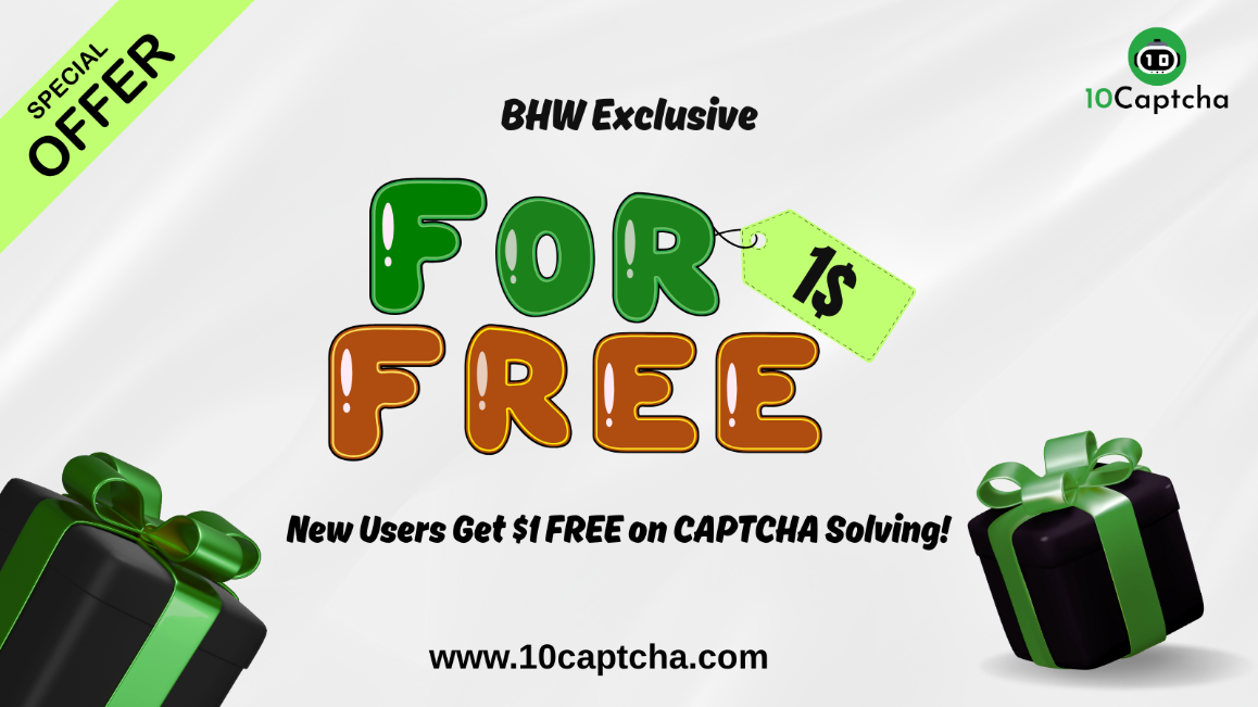 $1 FREE on CAPTCHA Solving – BHW Exclusive