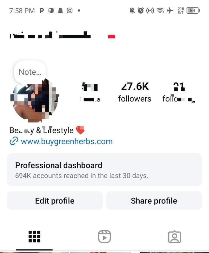 27K Instagram page