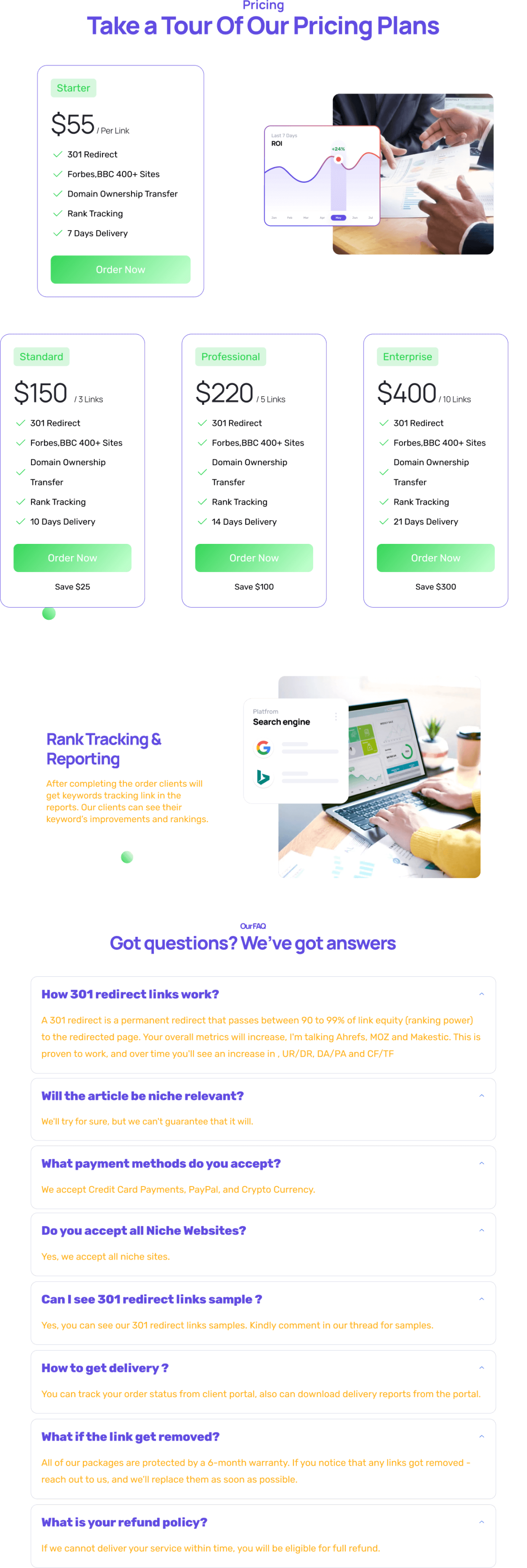 buy 301 redirect links