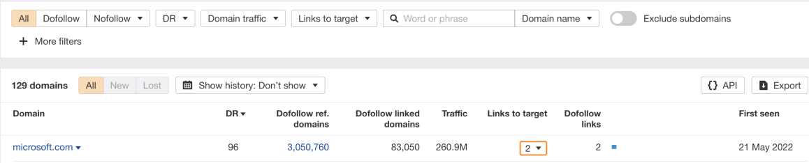 DA 90  Microsoft backlink