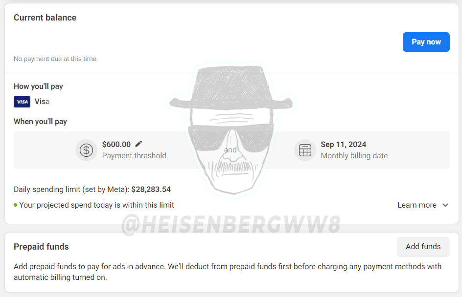 FACEBOOK: UNLIMITED SPENDING ACCOUNT!