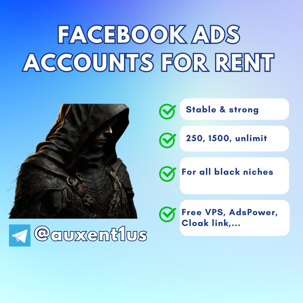 FB ads account rental service