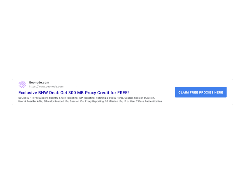 Geonode Proxy Offer