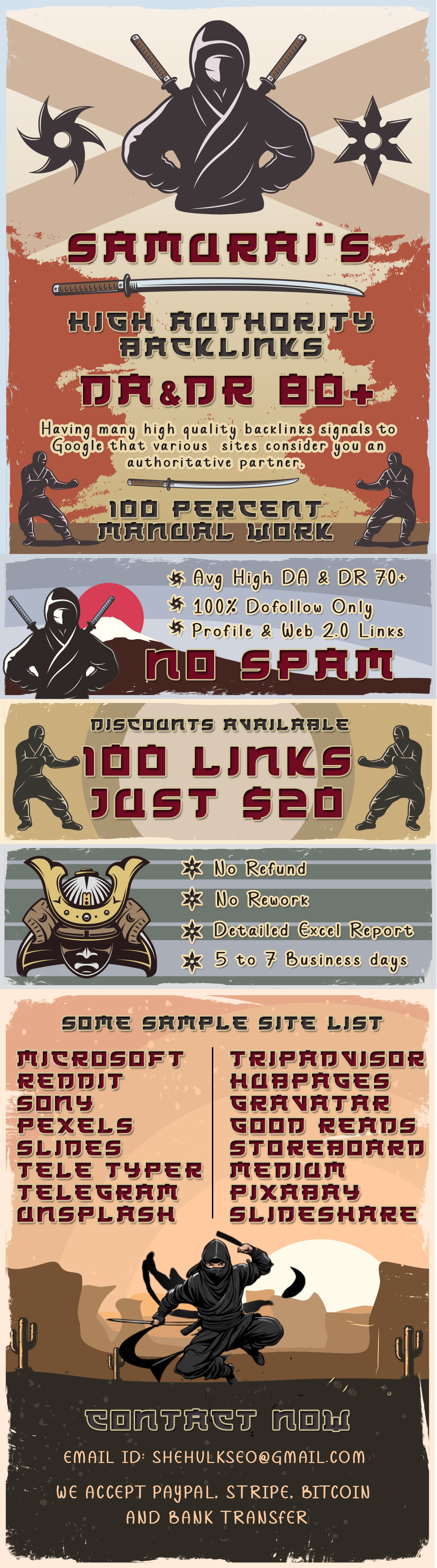 Get 100 High Authority ******** Backlinks - $20 -100% Manual Work - Microsoft | Sony | Reddit & More