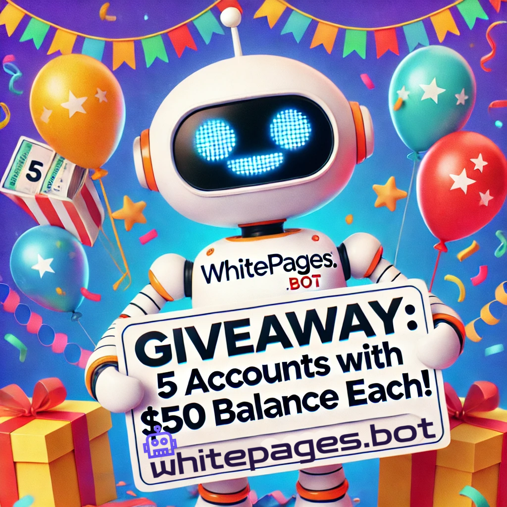 Giveaway 50$ White Pages Bot