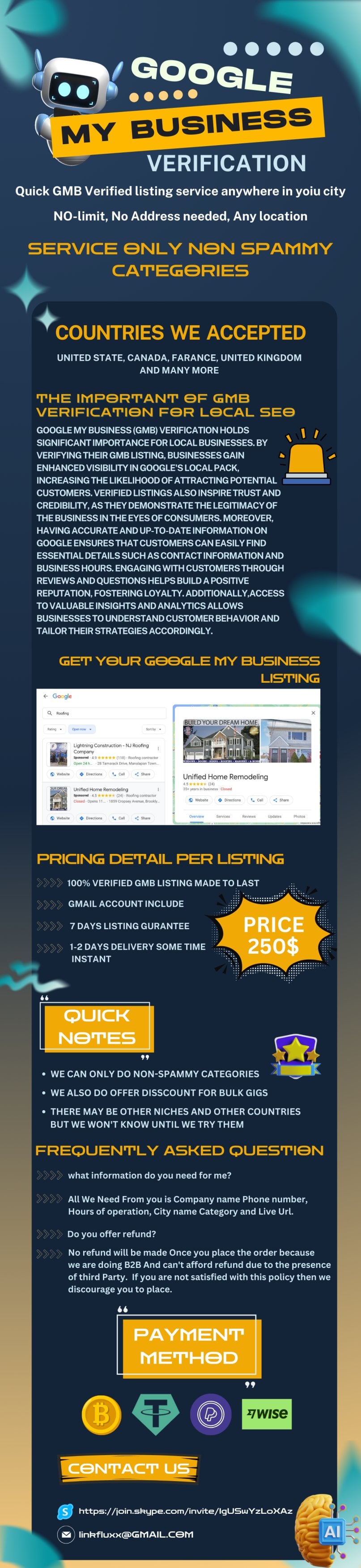 GMB LISTING FOR ALL COUNTRIES