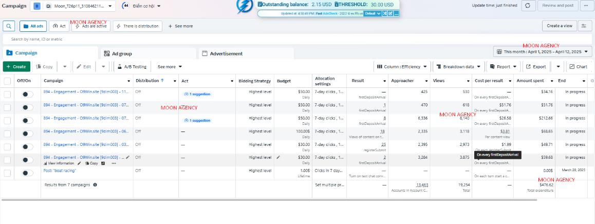 good account MOON AGENCY