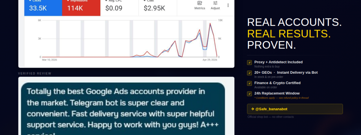 Google Ads Accounts BananaTraff reviews