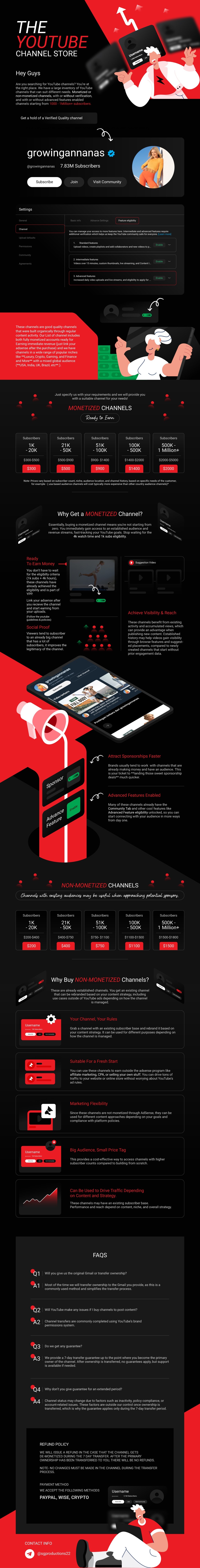 ✅ High Quality YouTube Channels | Monetized & Non-Monetized | 1K–1M Subs ✅