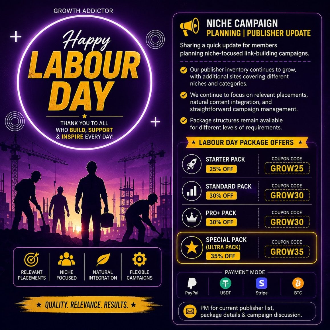 Labour Day - Niche PBN
