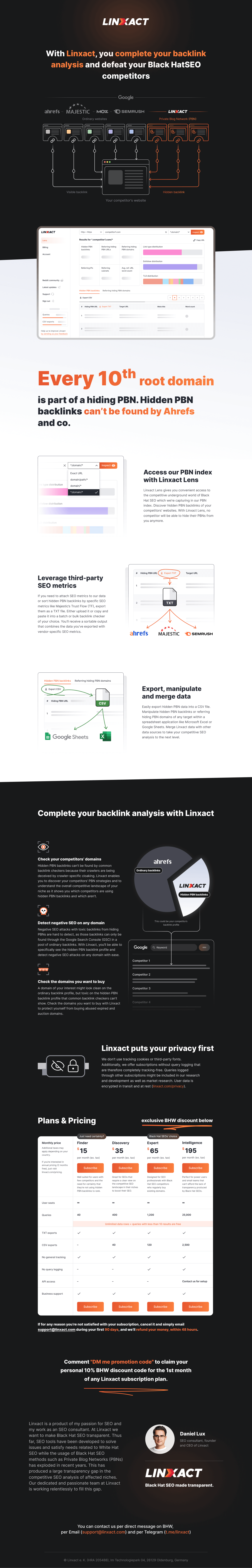 Complete your backlink analysis with Linxact