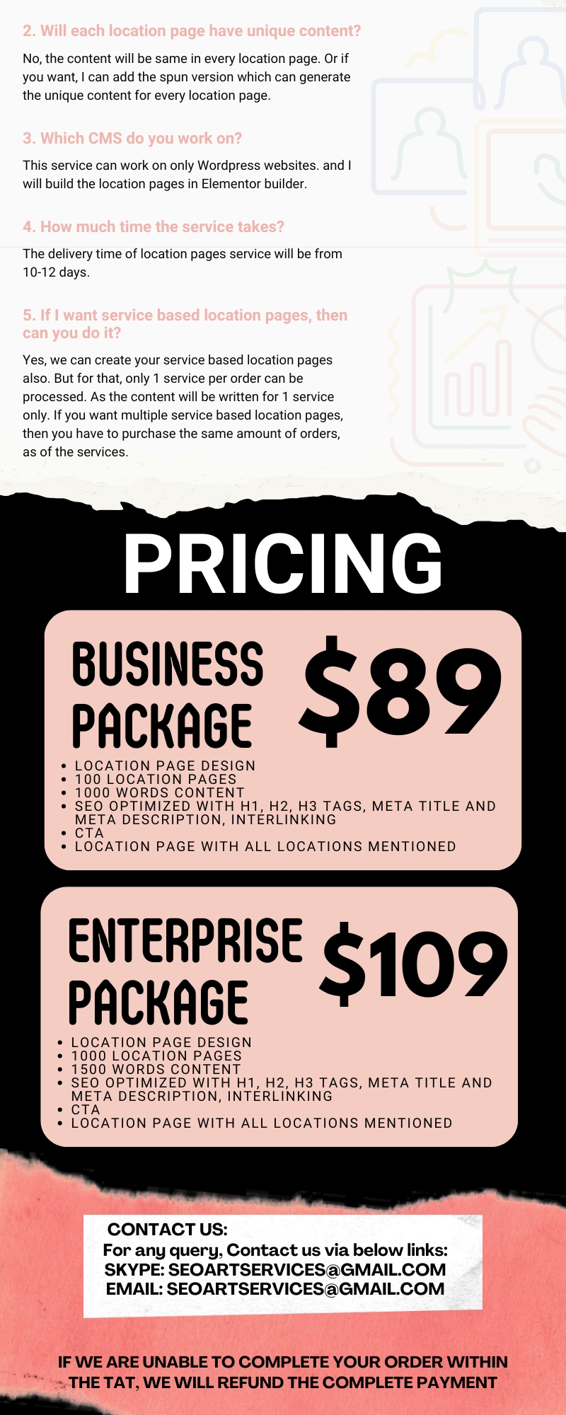 Local landing pages