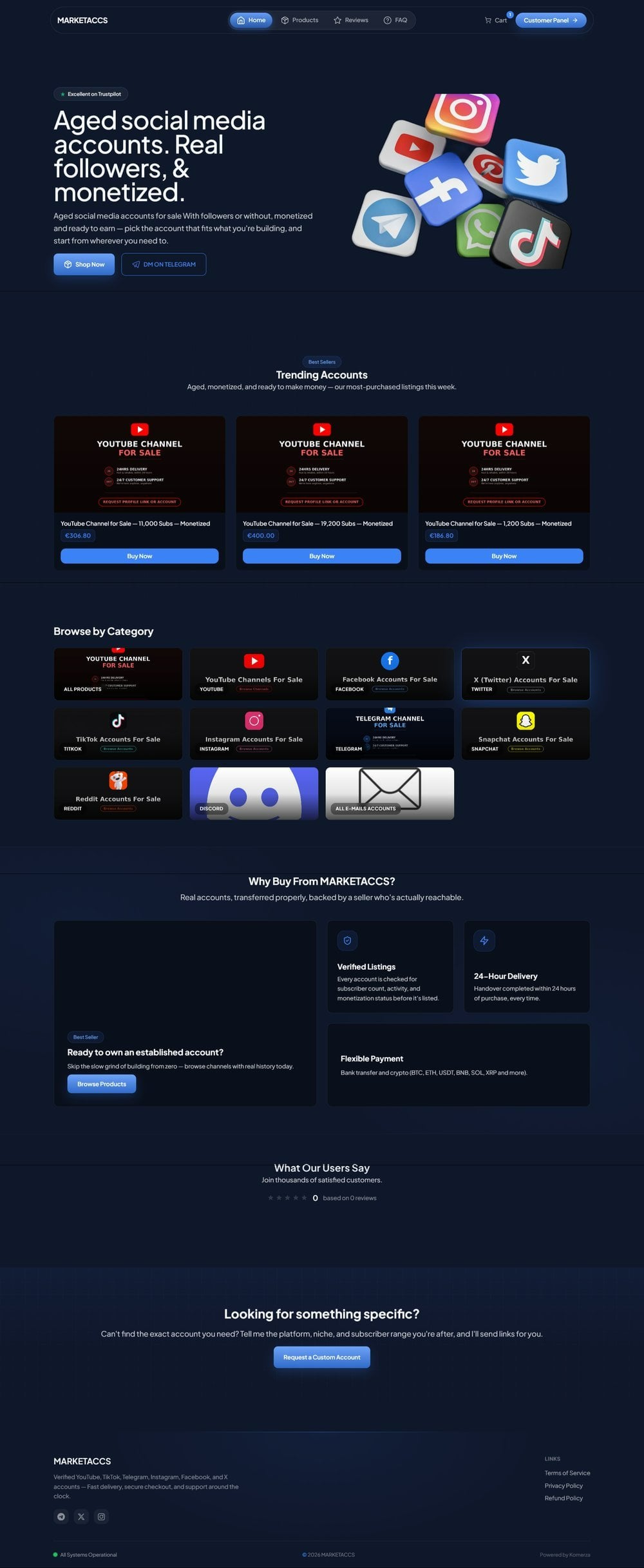MARKETACCS Storefront Screenshot