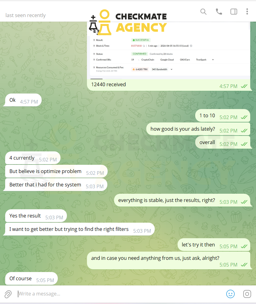 Meta ad account: Service quality feedback from clients.