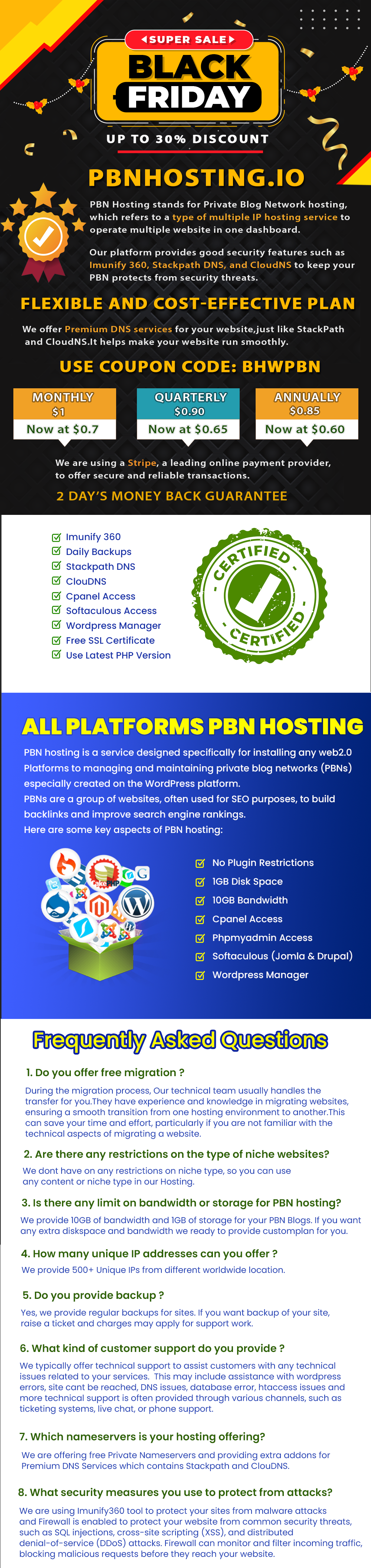 MULTIPLE IP SEO HOSTING | 1 GB Diskspace,10 GB Bandwidth @ 0.7$/IP ☑️ | cPanel,Imunify360,Stackpath,CloudNS,Softaculous⚡