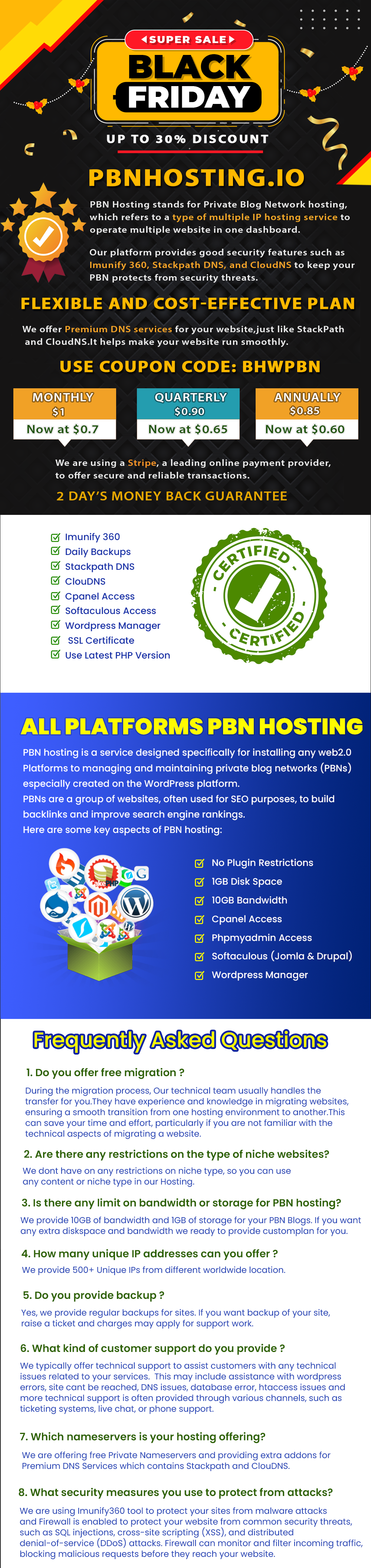 MULTIPLE IP SEO HOSTING | 1 GB Diskspace,10 GB Bandwidth @ 0.7$/IP ☑️ | cPanel,Imunify360,Stackpath,CloudNS,Softaculous⚡