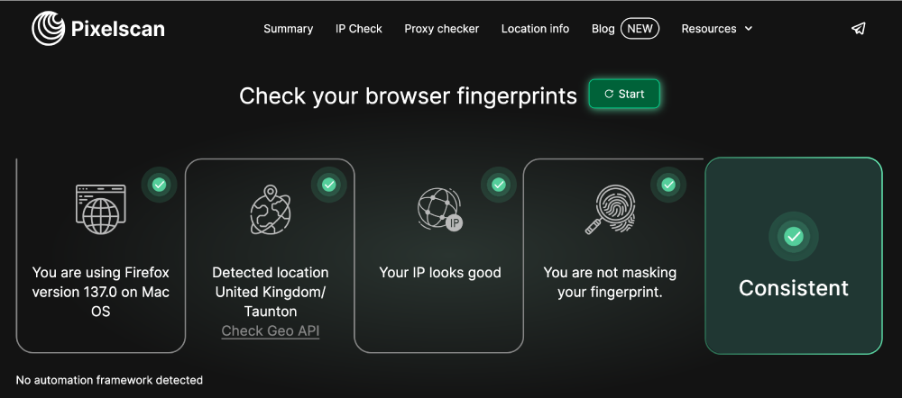 Pixelscan.net - Three Proxy