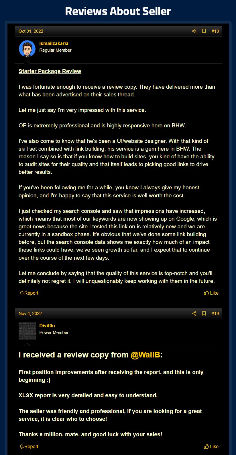 Reviews about WallB's SEO Services
