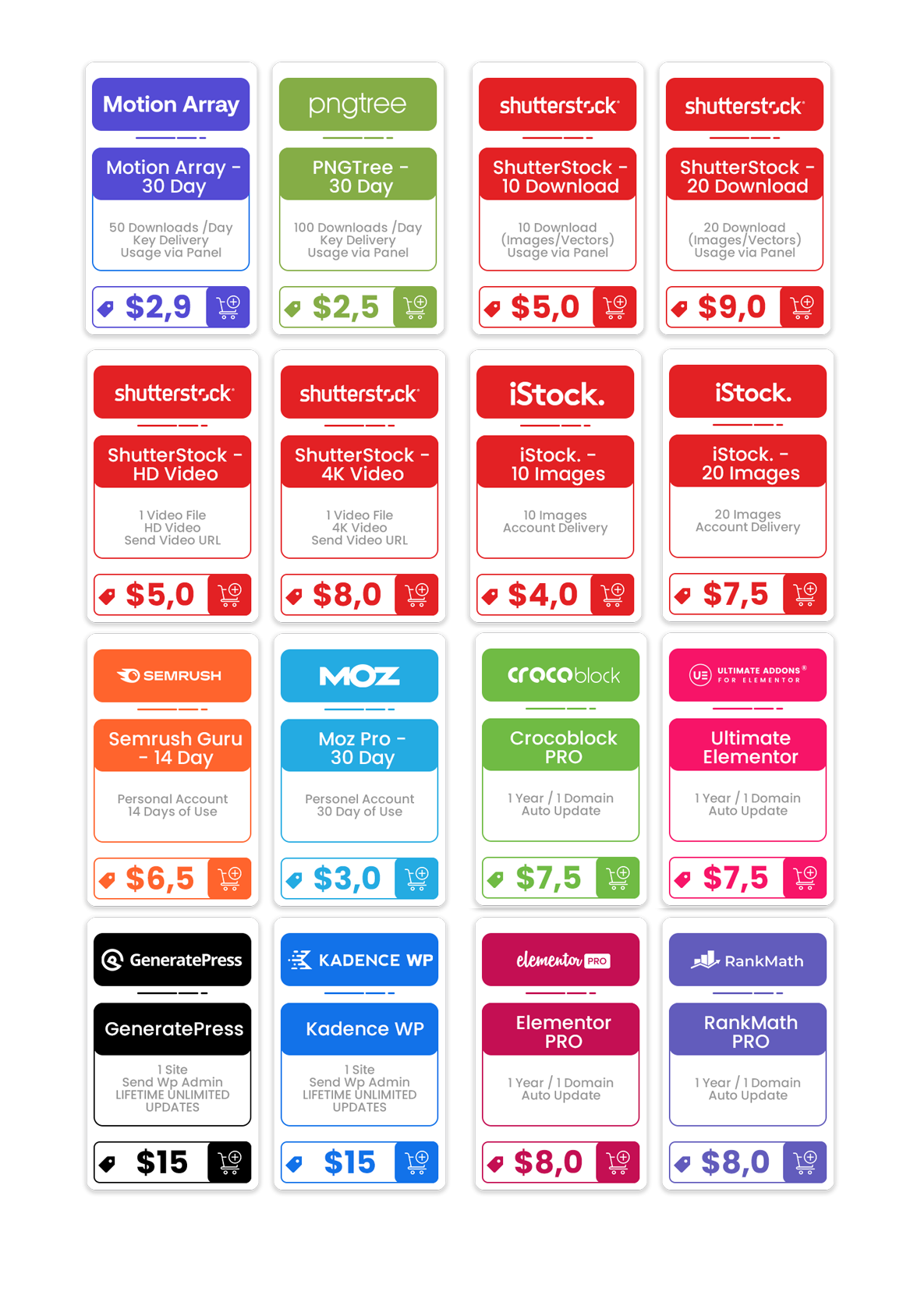 SEMRUSH GURU ✅ ENVATO Elements ✅ FREEPIK ✅ Wordpress ⭕ SHUTTERSTOCK ✅ Lisanspace✅ Discount for BHW Members✅