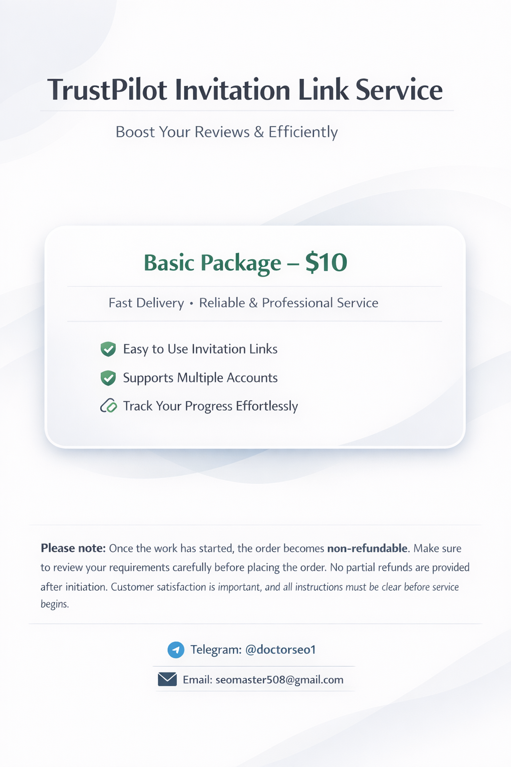 TrustPilot invitation service promotion