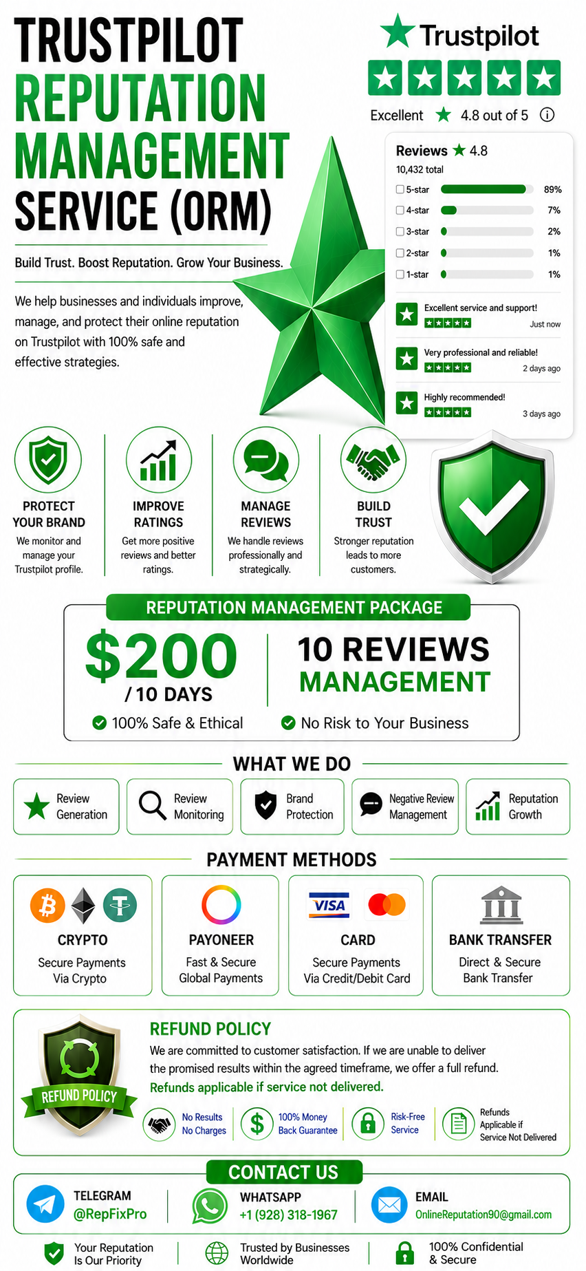 Trustpilot Review & Reputation Management Service | Trustpilot ORM Service