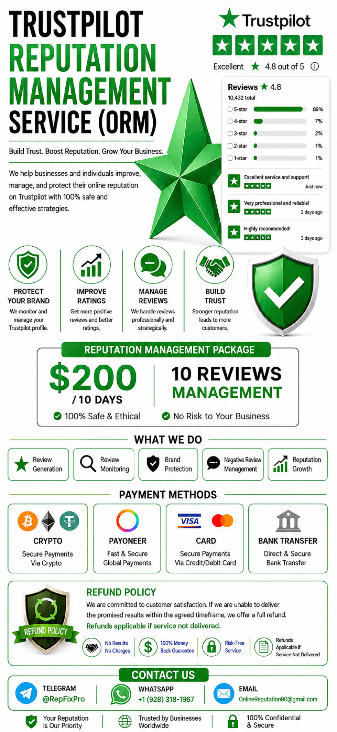 Trustpilot Review & Reputation Management Service | Trustpilot ORM Service